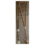 Collection of Catholic Vintage Items: Includes: Vintage Last Rites Sliding Crucifix, 2 Rosaries from Lourdes, France, Small Wall Crusifix, Vintage Boxed Catholic Bible - 1951 Papal Edition