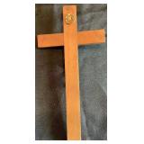 Collection of Catholic Vintage Items: Includes: Vintage Last Rites Sliding Crucifix, 2 Rosaries from Lourdes, France, Small Wall Crusifix, Vintage Boxed Catholic Bible - 1951 Papal Edition