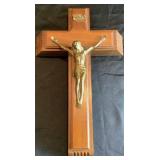Collection of Catholic Vintage Items: Includes: Vintage Last Rites Sliding Crucifix, 2 Rosaries from Lourdes, France, Small Wall Crusifix, Vintage Boxed Catholic Bible - 1951 Papal Edition