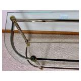 Vintage Glass and Brass Console Table and End Table