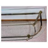 Vintage Glass and Brass Console Table and End Table