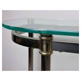 Vintage Glass and Brass Console Table and End Table