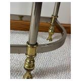 Vintage Glass and Brass Console Table and End Table