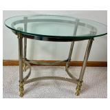 Vintage Glass and Brass Console Table and End Table