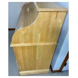 Vintage Double Pedestal Roll Top Desk with Lamp