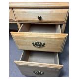Vintage Double Pedestal Roll Top Desk with Lamp