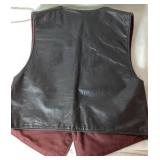 Vintage Womens Leather Riding Vest with Collector Pins Size Medium