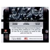 2008 Donruss Elite Adrian Peterson, Chester Taylor, Tarvaris Jackson #