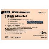 1996 Classic Kevin Garnett Spring Phone Card Timberwolves