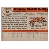 1956 Topps Bill McColl Chicago Bears Card