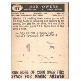 1959 Topps Don Owens #47 Green Bay Packers Vintage