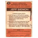 1976 Topps Jeff Siemon Vikings Vintage Card