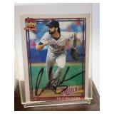 Rick Aguilera Autographed Baseball and Baseball Card With Stand, Both Pieces are Autographed by this Minnesota Twins Legendary Relief Pitcher
