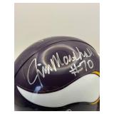 Purple People Eaters Autographed Mini Helmet Minnesota Vikings Legends Jim Marshall, Carl Eller, Alan Page, Gary Larsen, Authenticated Autographs, Comes in Original Case