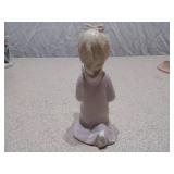 Kneeling Girl with Candle & Lace Dress Ballerina