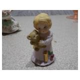 Set of 2 Vintage Porcelain Figurines - Josef Originals February Angel & Girl with Teddy Bear
