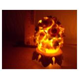 Vintage Porcelain Rose Floral Cluster Accent Lamp - Hand-Painted 3D Flowers