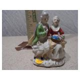 Vintage Porcelain Colonial Couple Figurines - Made in Japan