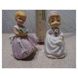 Vintage Porcelain Figurine Set: May Birthday Girl & Nurse