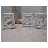 Set of 3 Miniature Floral Porcelain Picture Frames