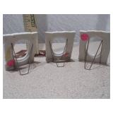 Set of 3 Miniature Floral Porcelain Picture Frames