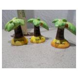 Set of 3 Miniature Ceramic Palm Tree Figurines