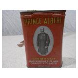 Vintage Prince Albert Tobacco Tin and Silver-Tone Table Lighter