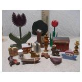 Large Collection of Hand-Painted Wooden Folk Art Figurines