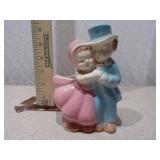 Vintage Ceramic Figurine Lot - Praying Child and Dancing Couple Planter