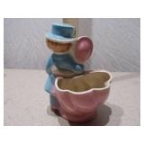 Vintage Ceramic Figurine Lot - Praying Child and Dancing Couple Planter