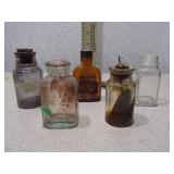 Collection of 5 Vintage Glass Apothecary and Medicine Bottles