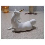 Set of 3 Miniature Unicorn Figurines - Ceramic and Glass