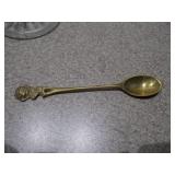 Vintage Glass Honey Pot and Golden Spoon Set