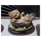 Set of 3 Animal Figurines - Squirrel and Bear Cubs