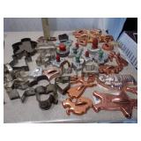 Large Collection of Vintage and Modern Cookie Cutters with Storage Tray