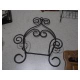 Vintage Wooden Spoon Rack and Metal Countertop Display Stands