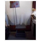 Modern Floor Lamp with Integrated Wood Table Base