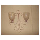 Elegant Scrollwork 2-Light Wall Sconce with Frosted Glass Shades