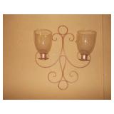 Elegant Scrollwork 2-Light Wall Sconce with Frosted Glass Shades