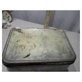 Vintage Kromex Metal Bread Box - Floral Decal & Matching Metal Lid