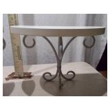 Pair of Vintage White Wrought Iron Scroll Wall Shelves