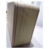 Vintage Hardshell Train Case / Vanity Suitcase with Quilted Red Interior