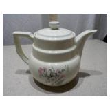 Vintage Ceramic Teapot Set - Floral Tall Pot & Pink Round Pot