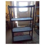 4-Tier Heavy Duty Black Plastic Ventilated Shelving Unit