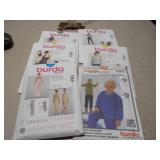 Vintage Sewing & Craft Lot: Patterns, Embroidery Hoops, and Woven Basket