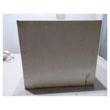 Vintage Metal Two-Tier Bread Box with Fold-Down Door & Floral Detail