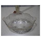 Vintage Jeannette Glass "Lombardi" Gold-Trimmed Bowl with Curled Feet