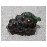 Vintage Glass Grape Cluster and Carved Pinecone Decor Set