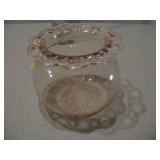 Vintage Pink Depression Glass Rose Bowl with Scalloped Edge