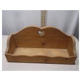 Vintage Pine Heart-Cutout Wall Shelf / Organizer